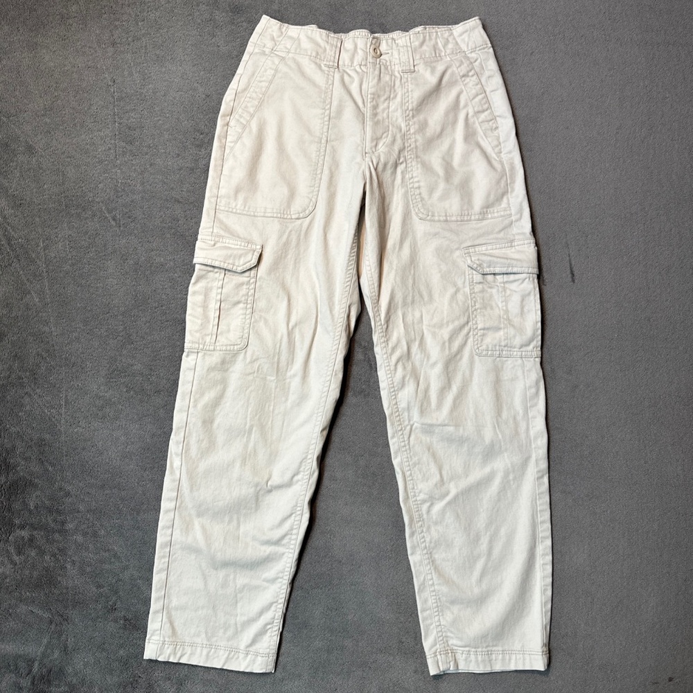 Old Navy High-Rise OG Chino Cargo Pants Women's XS Khaki Straight Stretch Light